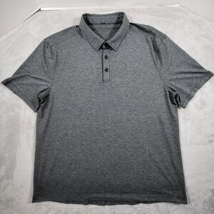 Lululemon Evolution Polo Shirt Mens Medium Gray Silverescent Golf Athleisure